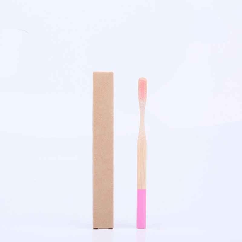 1Pcs Regenboog Bamboe Tandenborstel Milieuvriendelijke Koolstofarme Reizen Ronde Handvat Zachte Haren Voor Volwassen Houten Tandenborstel 17 Kleuren: 92