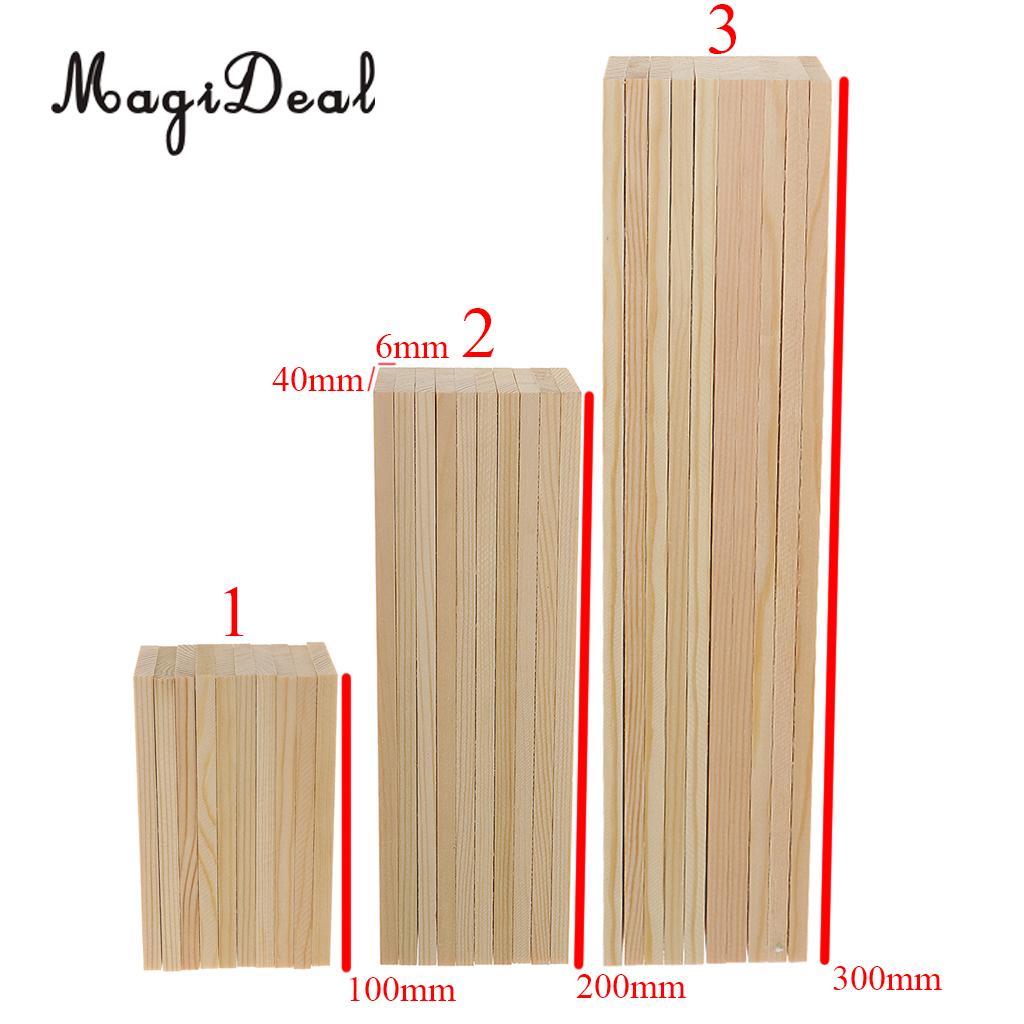 MagiDeal 10 Pieces 10cm 20cm 30cm Mixed Size Natural Pine Wood Rectangle Board Panel for Arts Craft Pinus Sylvestris