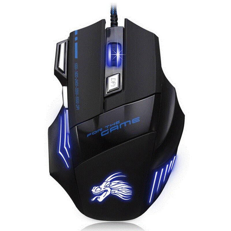 5500 DPI Gaming Mouse 7 Buttons LED Optical USB Wired Mice for Pro Gamer