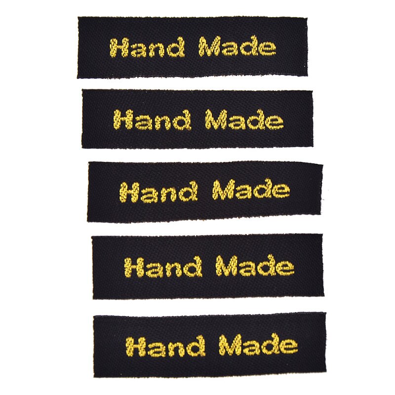 100 stks/pak Hand Made Brief Wasbare Geweven Tag Etiketten Voor Kleding DIY Naaien Craft Decoratie Accessoires Benodigdheden