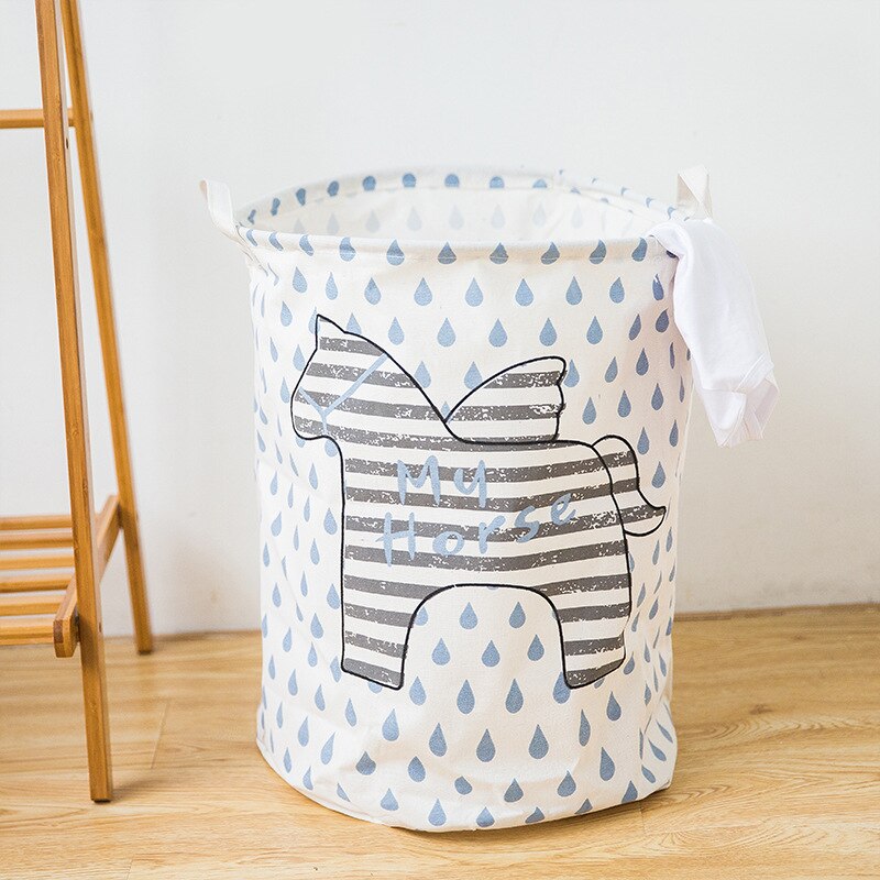 Cotton and linen household storage bucket storage box picking basket storing dirty clothes basket clothes basket folding clothes: 3