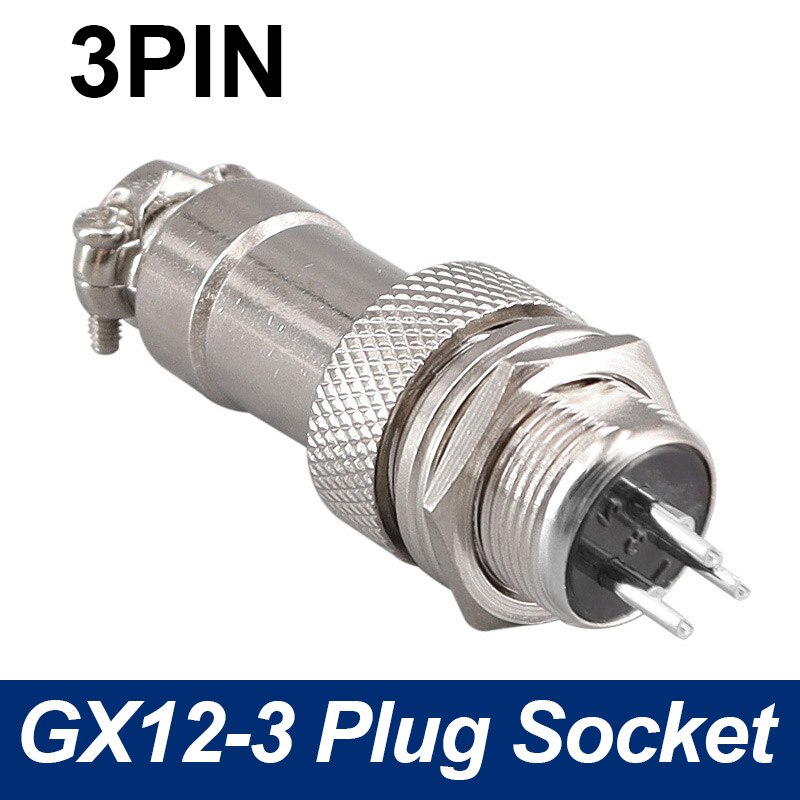 GX12 Panel Circular Aviation Connector Plug Socket 2pin 3Pin 4Pin 5Pin 6Pin 7Pin 5A 125V M12 Connectors: 3Pin