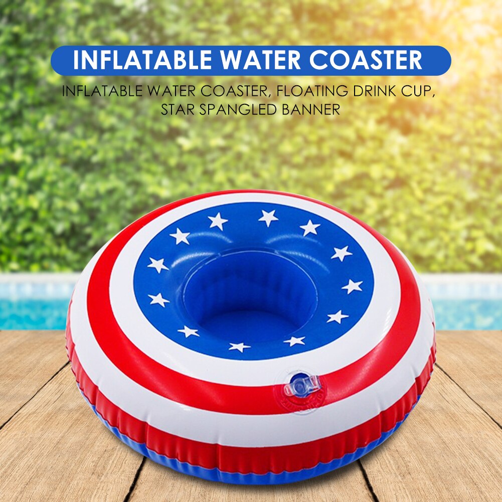 Coaster Drink Water Cup Holder Floating Swimming Pool Party Inflatable PVC Water Swimming Portable Outdoor Elements