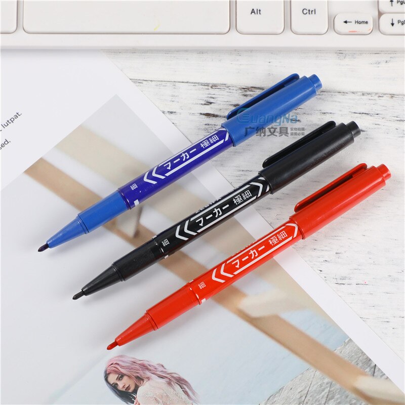1pcs Small Double-headed marker pen Two written lines Mark Oily Optical Disc Glass Ceramic plastic marker