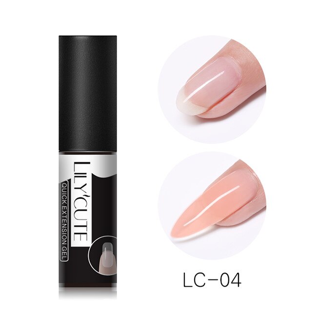 Lilycute neglekunst poly uv gel fransk neglebygger poly gelé gel akryl hurtig bygning finger forlængelse uv led hård: Lc -04