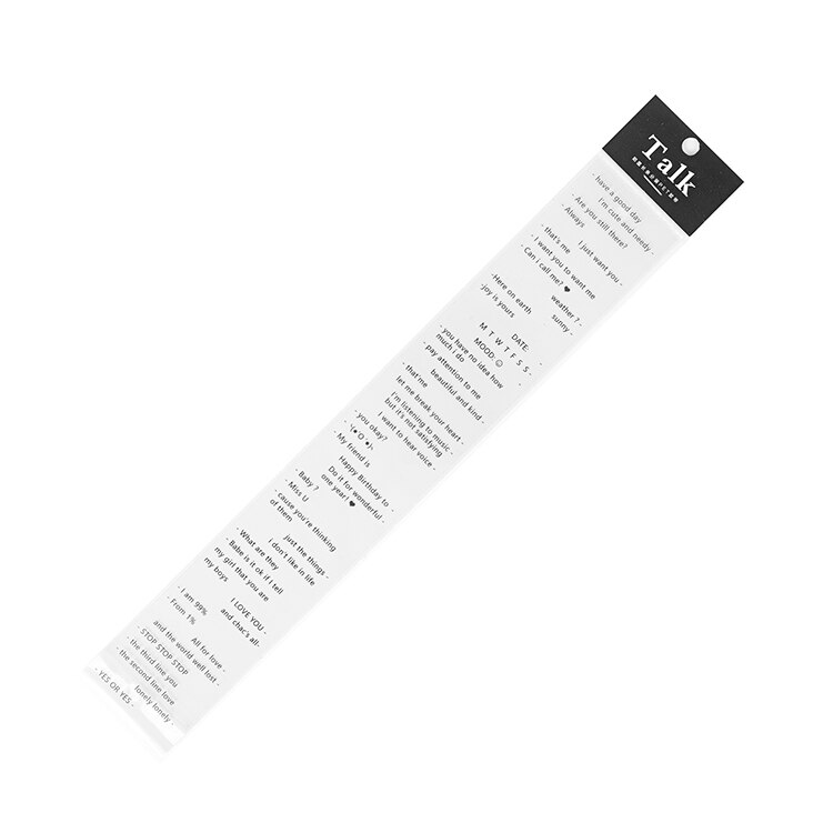 Zwart Engels Serie Basic Tekst Huisdier Washi Afplakband Stickers Scrapbooking Briefpapier Decoratieve Lange Strip Van Tape: 8