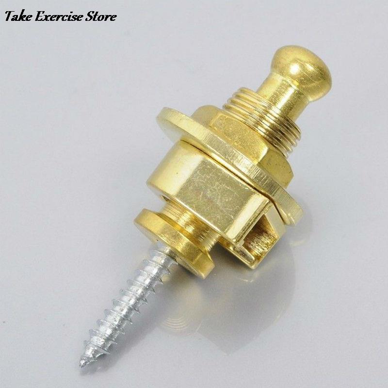 ! Guitar Strap Lock Strap Lock Straplock Knop Voor Akoestische Elektrische Basgitaar Strap 3 Kleuren Guitarra: Golden