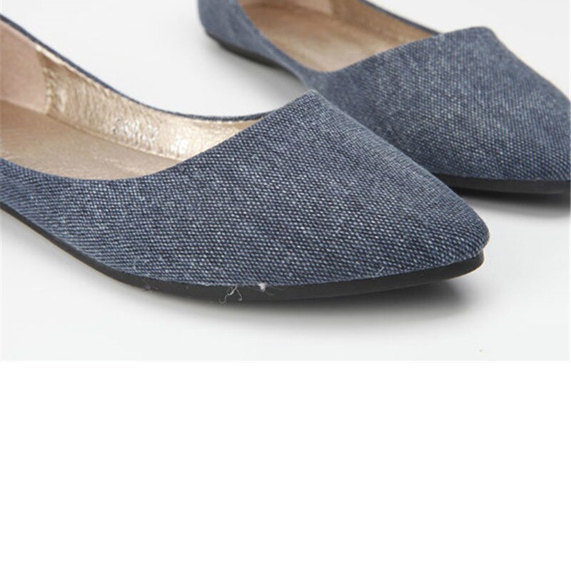 CEYANEAO Summer Breathable Pointed Flat Shoe Women's Shallow Comfortable Boat ShoeE2091
