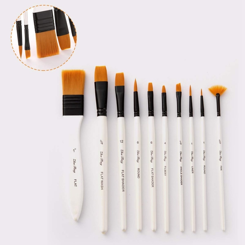 15 pièces pinceau Palette ensemble de couteaux pinceaux artiste pour aquarelle peinture à l'huile acrylique