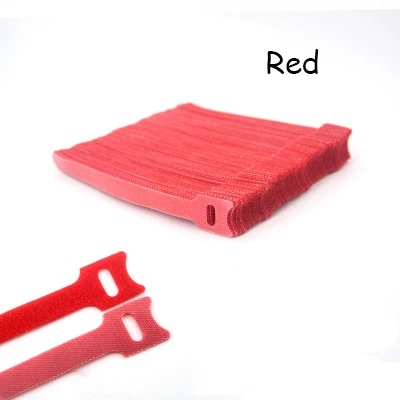 20 Stuks 15/20 Cm Herbruikbare Nylon T-Vormige Klittenband CableTie Zelfklevende Kabelbinder Fastener Tape voor Kabel Management Tape: 10mm / Antiek Zilver