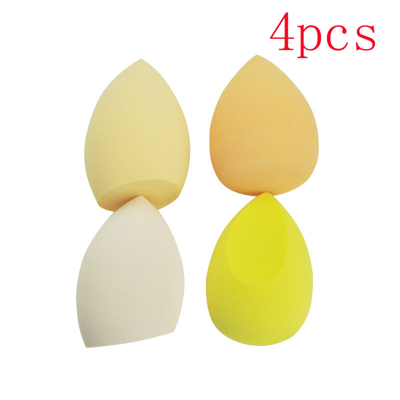 Éponge de maquillage bouffante de poudre, 4 pièces, sèche et humide, boule cosmétique de beauté, fond de teint, bouffante de poudre, coupe biseautée, outils