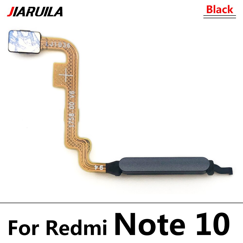 Câble flexible de remplacement pour Xiaomi Redmi Note 10 Pro, 5G, bouton accueil, capteur d'empreinte digitale, identification tactile: Redmi Note 10 Black