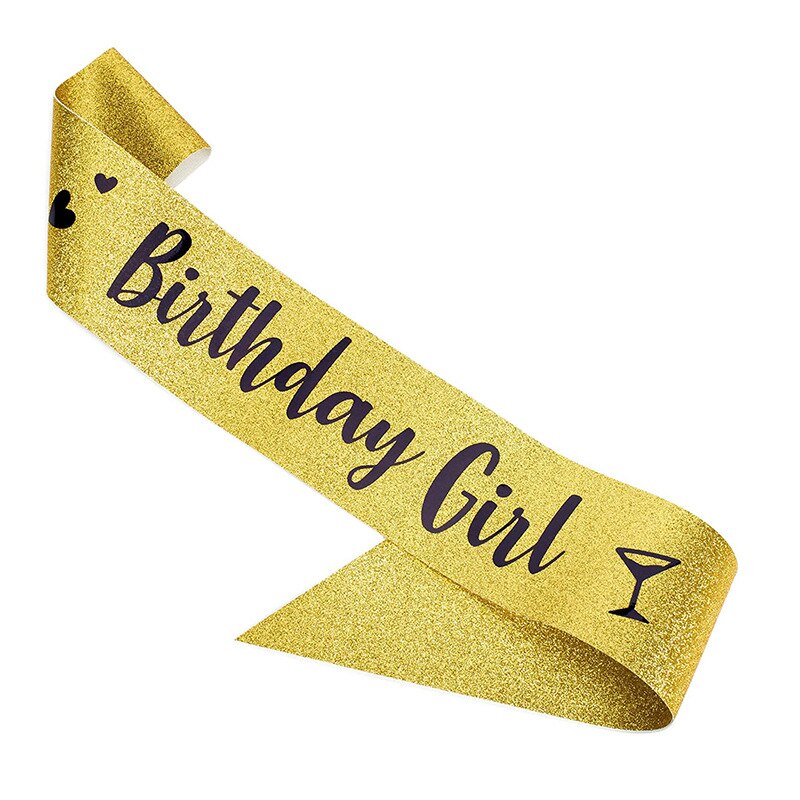 Ceinture en Satin pour reine de joyeux anniversaire, fournitures de décoration de fête d'anniversaire, 16e 21e 30-60e anniversaire: 6