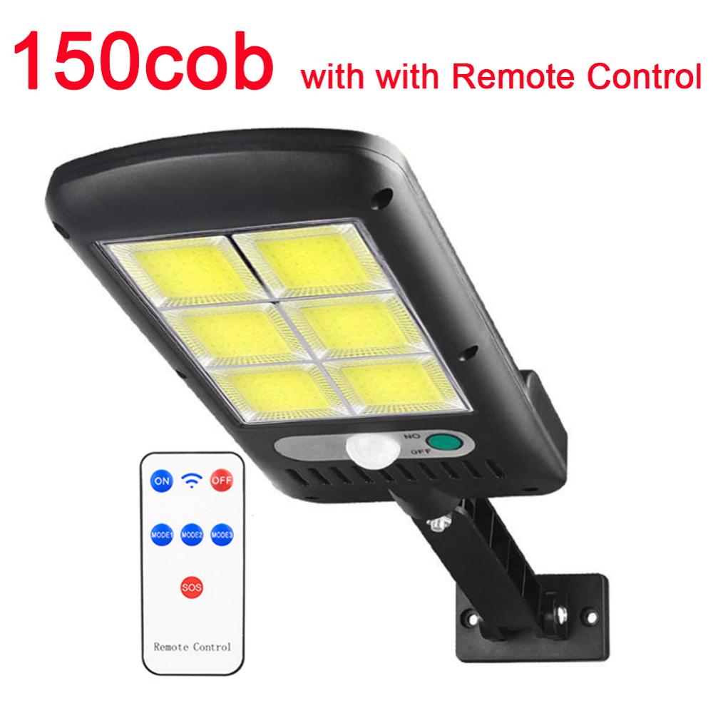 60/120/213 led Outdoor Solar Lamp Motion Sensor Wall Light Waterproof Garden Street Lamp Sunlight Powered Garden street light: 150cob  with RC