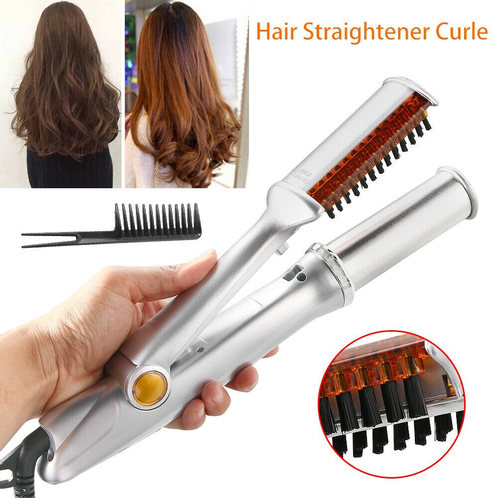 Haar Krultang Max 2-Weg Roterende Haar Krultang 2 In 1 Haar Krultang Stijltang Borstel Smoothing Hair Iron elektrische Haarborstel