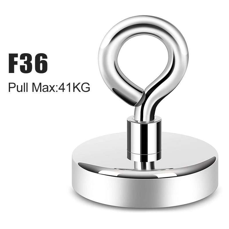 1Pc Super Sterke Neodymium Magneet Pot Vissen Salvage Magneten Neodymium Ronde Krachtige Magnetische Haak Zee Vissen Magneet Zoeker: F36 Pull Max 41KG