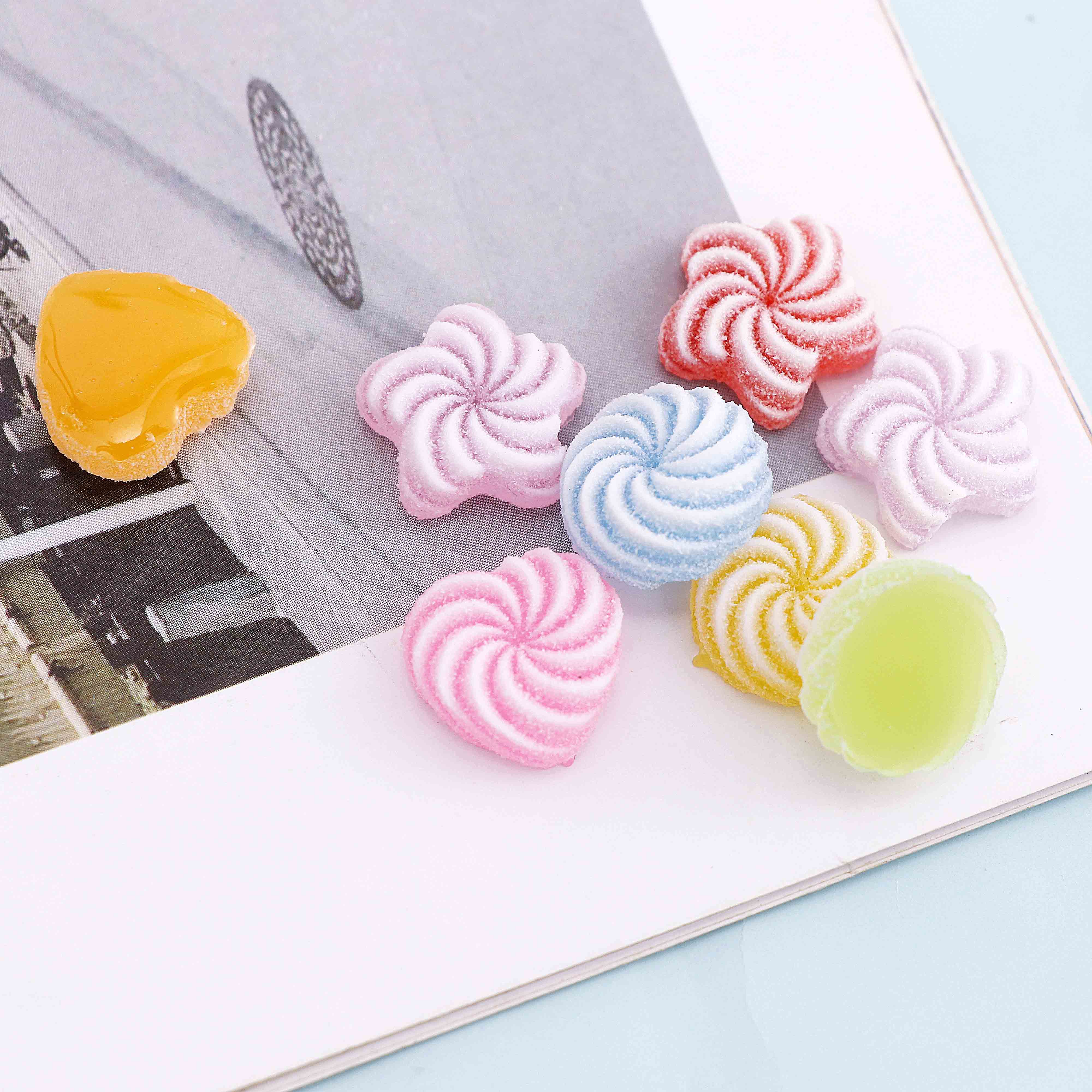 Flat Back Resin Scrapbook Mixed Style Cabochon Swirl Candy Paste DIY Material Resin Handicraft Accessories