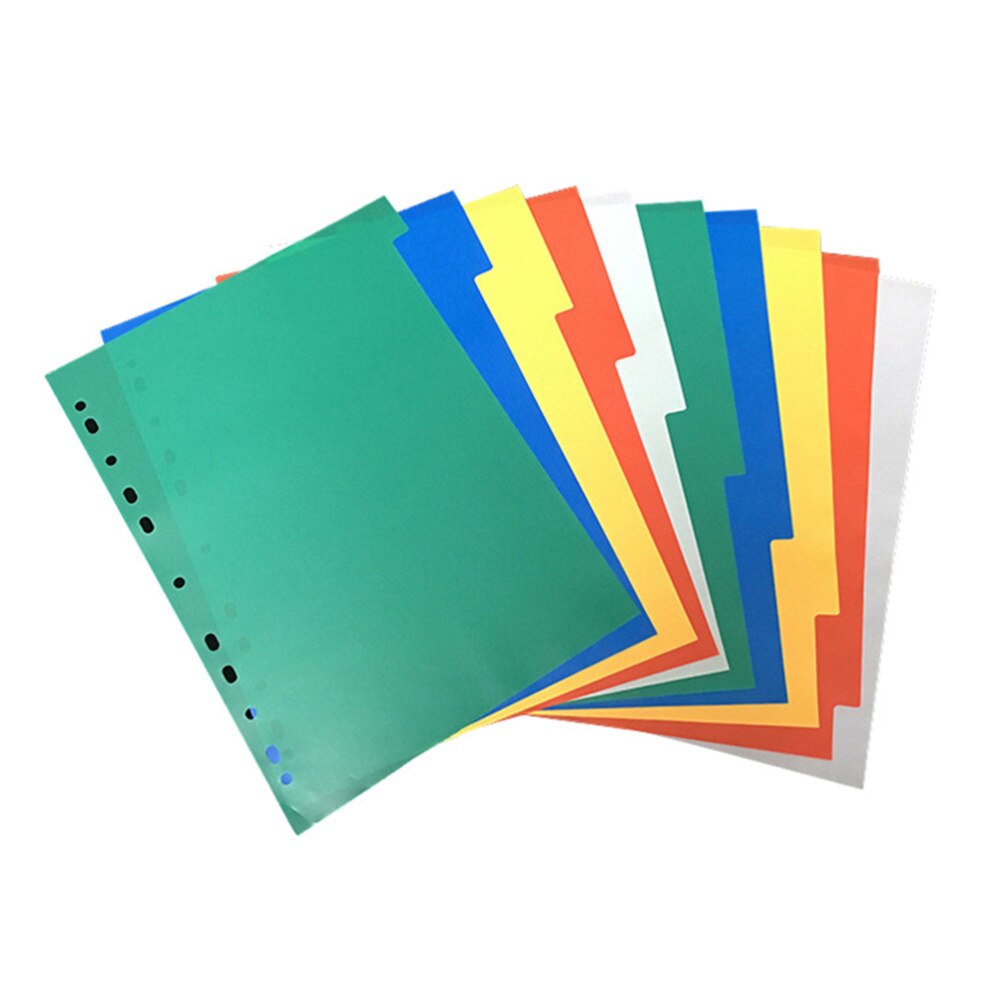 20 Pages A4 Colorful Index Page Classified Lables Plastic Tab Dividers (Color Printed Number)