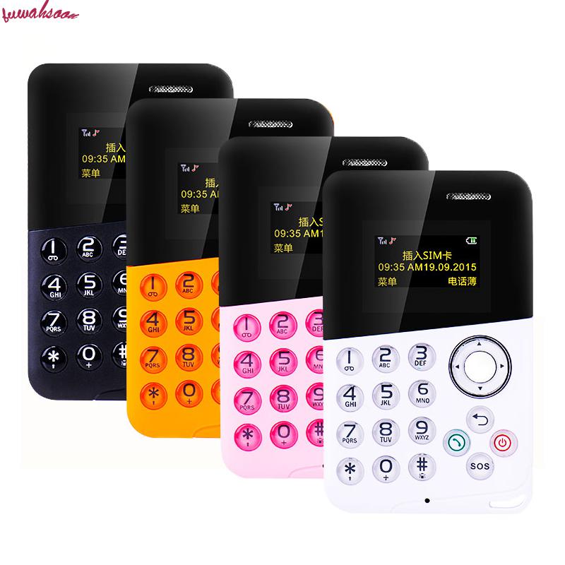 Original Aeku M8 Mini Card Phone Handsfree Bluetooth Message Color Screen Low Radiation Kids Pocket Mobile Phone