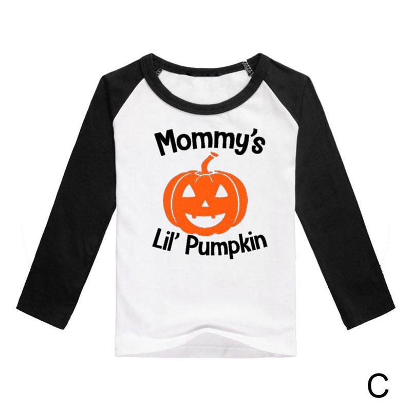 Halloween Kleding Bebes Gedrukt Korte Mouwen T-shirt Meisje Baby Jongens Party Voor Kinderen Verjaardag Baby Kostuums Sets J1X0: C / XL