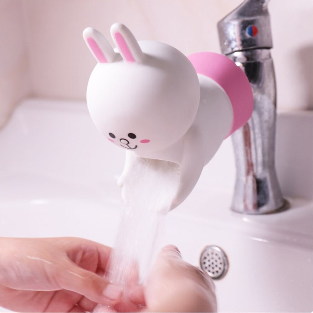 Behogar freundlicher Wasserhahn Verlängerung Nette Karikatur Ebene Schlecht Waschbecken Wasserhahn Wasserhahn Verlängerung für Kleinkinder freundlicher Waschen Hände
