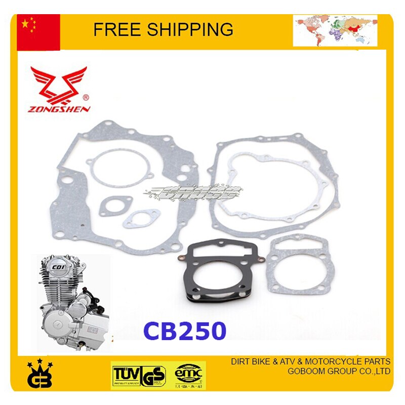 LC170MM ZS169MM zongshen 250cc CB250 air cooled full set engine gasket loncin cylinder head gasket dirt bike atv quad lx166fmm