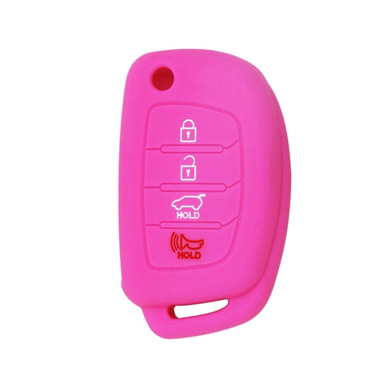 Geschikt Voor Hyundai IX35 Vouwen 4-Knop Autosleutel Case Soft Rubber Silicone Sleutel Shell Anti-Diefstal Afstandsbediening controle Beschermende Cove