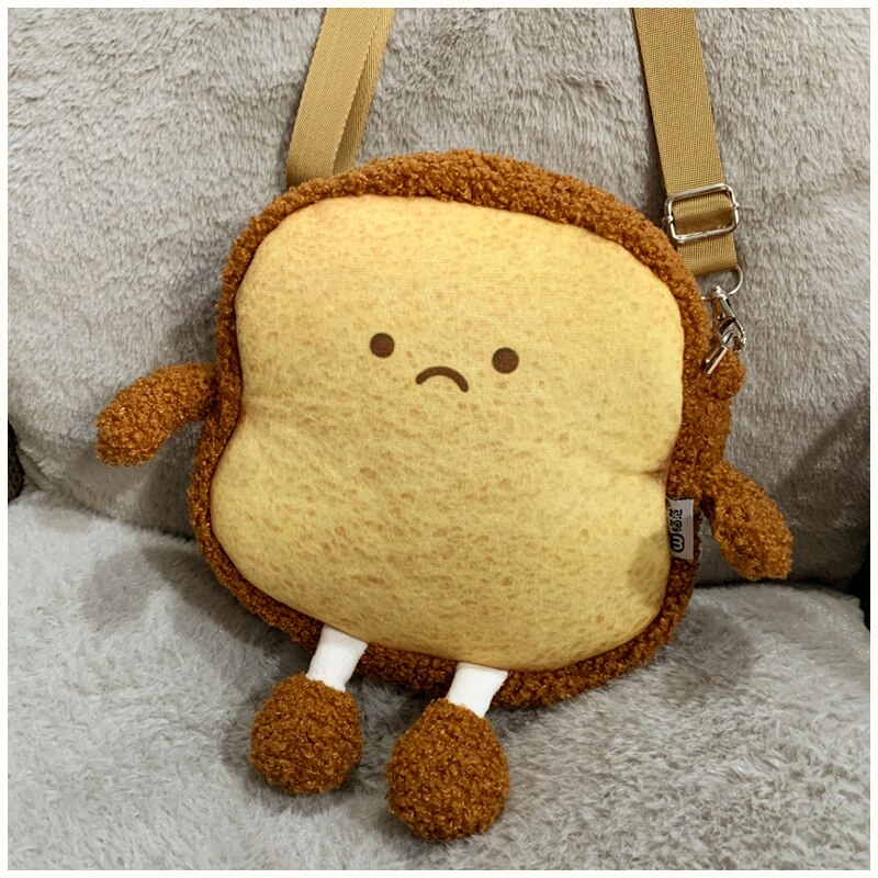 Emotional Bread Toast Plush Pillow Happy Angry Cartoon with Legs S-XL Snack Decor Food Pillow