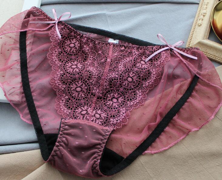 100% Echte Foto Plus Size Big Size 3L 4L 5L 6L Top Kant Mesh Slipje Ondergoed korte Thong WP616: Wine Red / 6XL