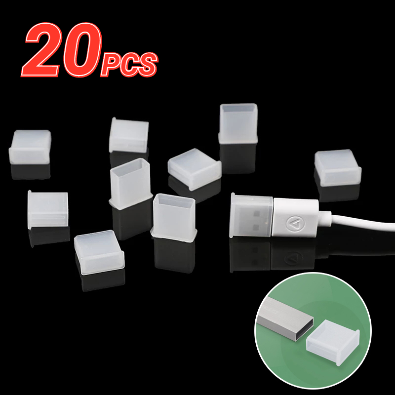 20/10/5/1 stück datenkabel mit usb-schnittstelle, transparentem staubschutzstopfen, ladeverlängerung, usb-kabel, staubschutzkappe