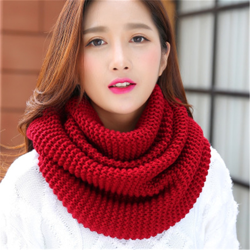 Winter han editie sjaals breien wol kraag vrouw met dikke warme pure kleur 2 val hoofddoek  cn009