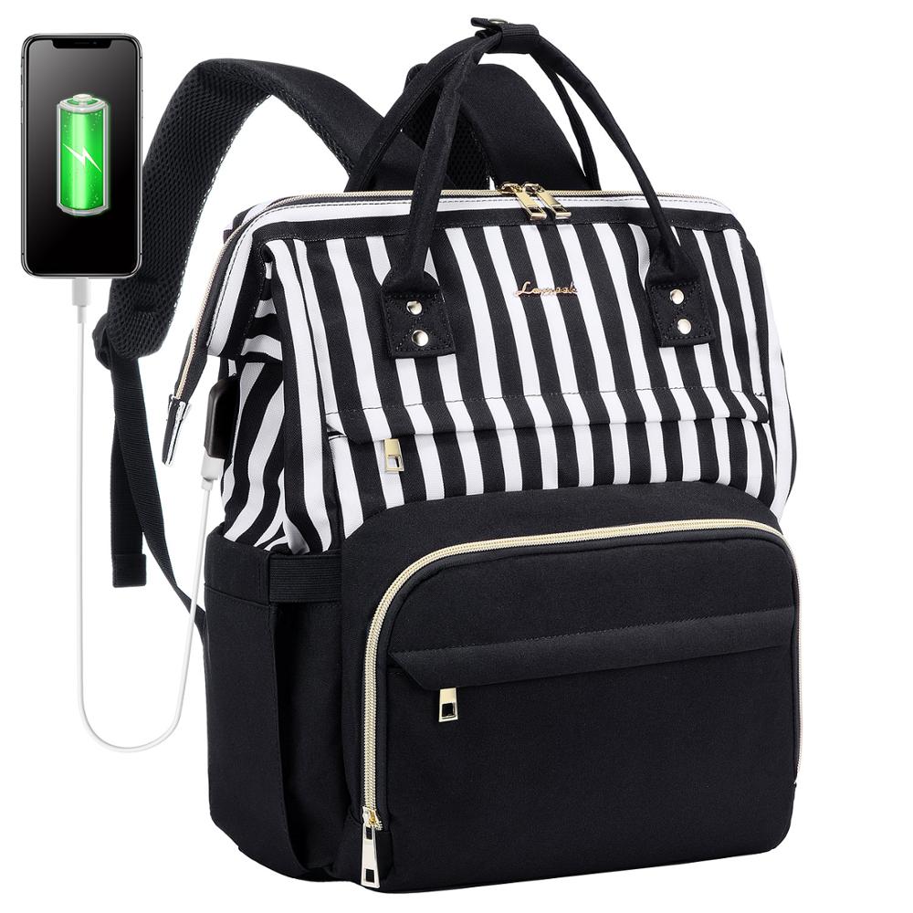 LOVEVOOK ,mochilas para mujer ,mochila mujer,mochila multifuncional para ordenador portátil unisex, morral de lona, resistente al agua, para la escuela y el trabajo,mochila trabajo: black-stripe2