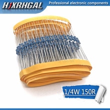 100pcs 150 ohm 1/4W 150R Metal film resistor 1% hjxrhgal