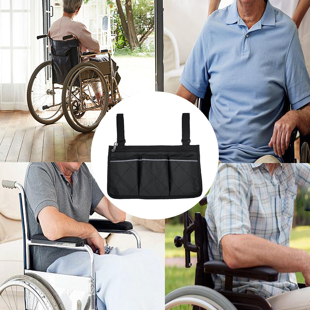 Pochette universelle d'organisateur de rolateur de sac de marcheur, sac latéral de Scooter de fauteuil roulant pour le stockage de casse-croûte de portefeuille de articles divers
