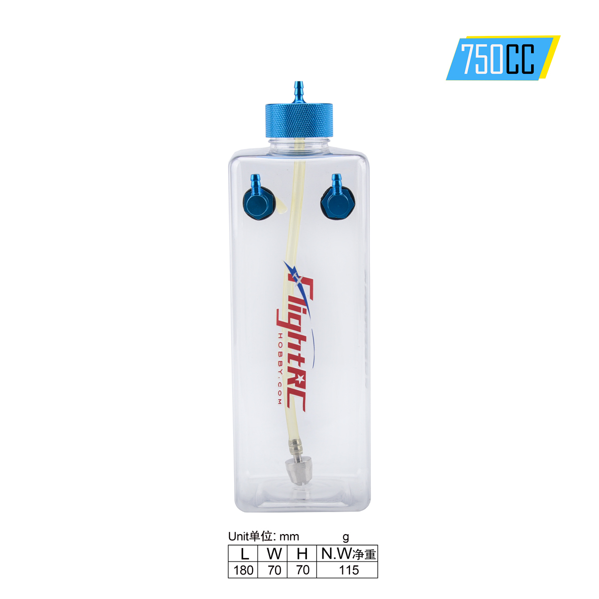 Réservoir de carburant essence bouteille en plastique Transparent 300/400/500/600/750/1000/1600ML/CC CNC en alliage d'aluminium pour avion à gaz et Nitro 1 pièce: Violet