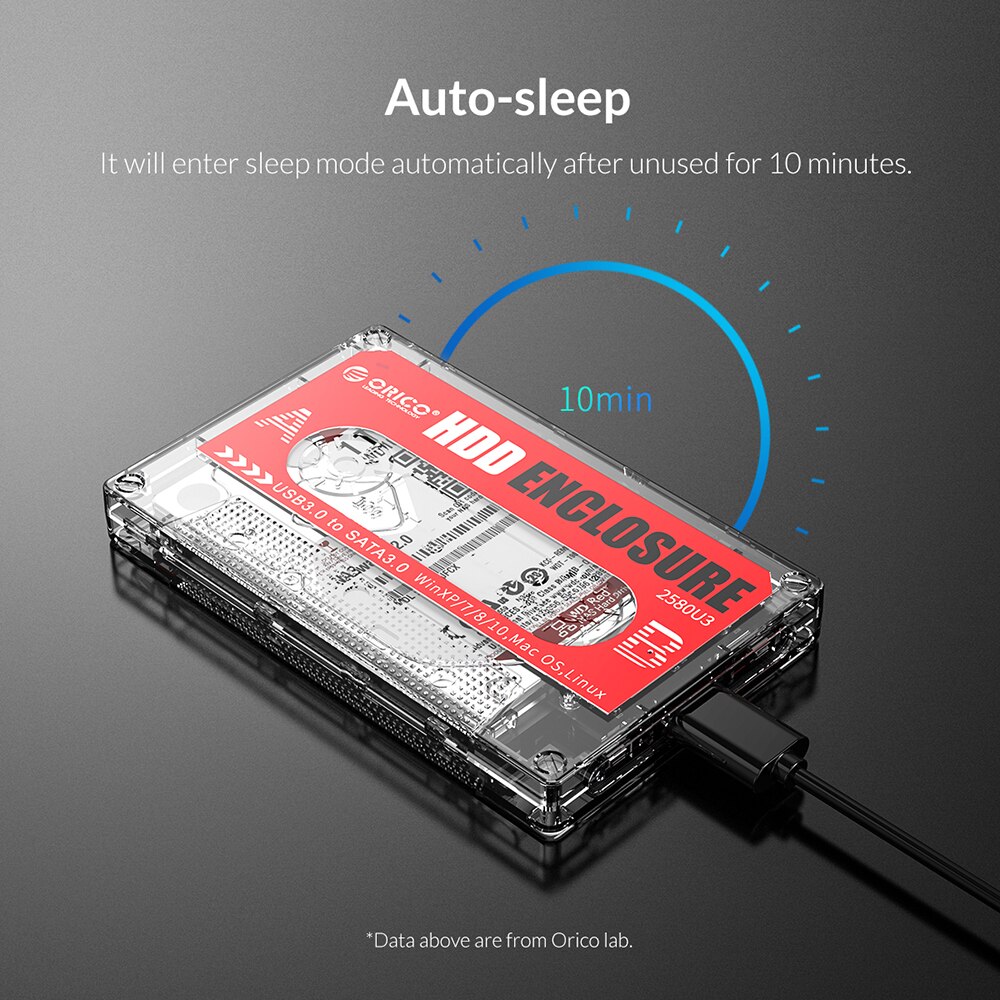 Transparent HDD Case DIY Stickers for 2.5'' SSD Hard Drive Case USB3.0 HDD Enclosure External HDD Cassette Tape