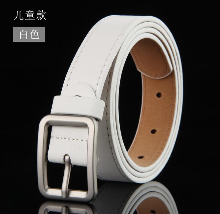good qaulity pin buckle belt for student school boys waist straps teens girls belts for jeans pants trousers 6 colors 90 105 cm: White / 90cm