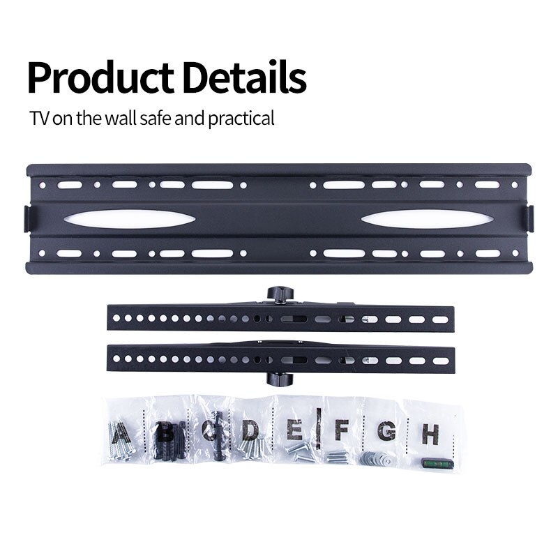 Universal Tilt 15° LCD LED TV Stand Wall Mount Bracket Holder Fit for 32"-65" Flat TV Max Loading 60KG Easy Installa Convenient