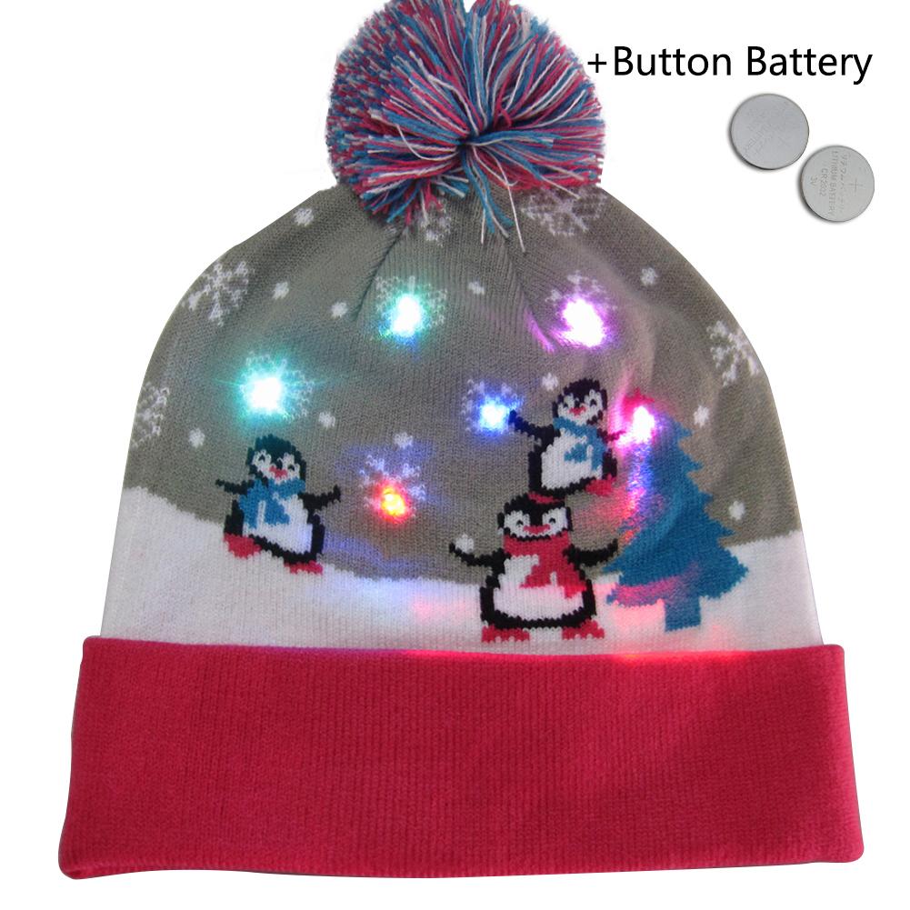 Europese En Amerikaanse Kerst Dag Gloeiende Hoed Led Kleurrijke Licht Knit Wol Cap Gloeiende Hoed LED Kleurrijke Licht Knit Cap garen