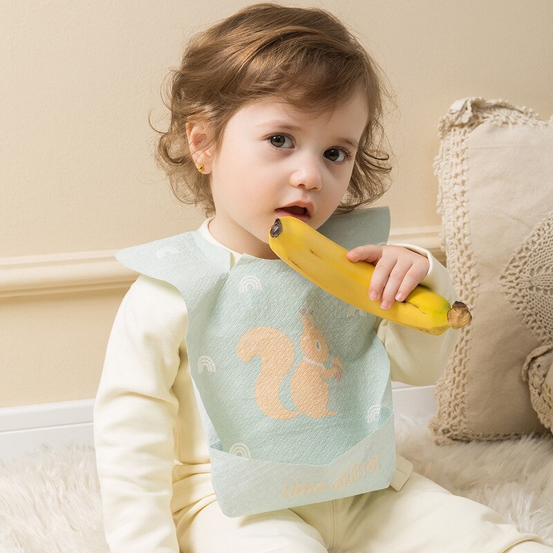 5/20 Stuks Wegwerp Slabbetje Rijst Zak Verdikte Waterdicht Speeksel Handdoek Draagbare Anti-Vuile Kinderen Bib kids Accessoires
