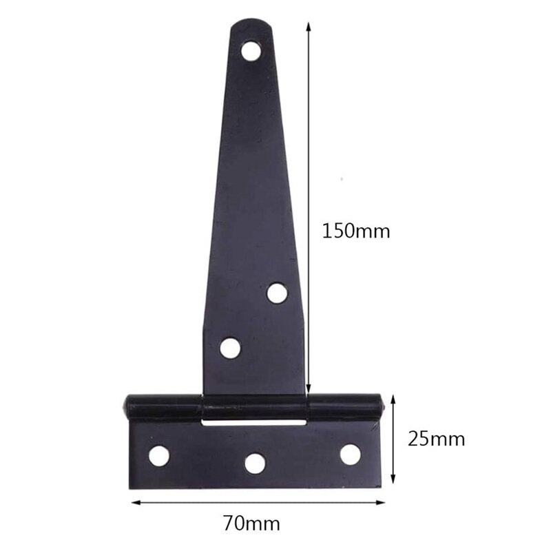 4 Stuks 6 Inch Zware Deur Scharnieren T-Strap Tee Schuur Scharnier Gate Scharnieren Voor Houten Gates Scharnieren (Zwart)