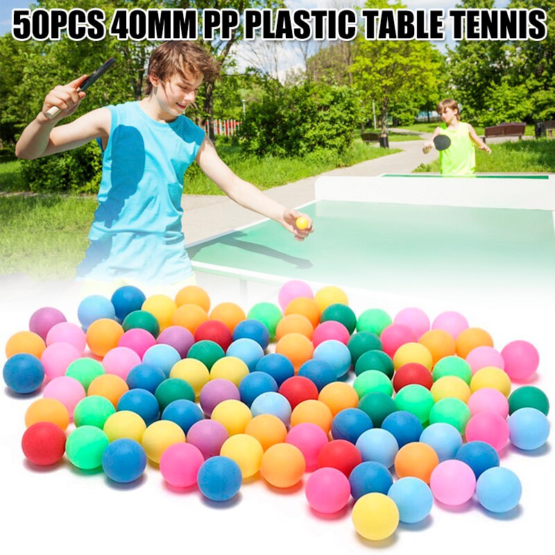 Pelotas de tenis de mesa de 40mm, 50 Uds. De Pelotas de Ping Pong de colores aleatorios de 2,4g, accesorios deportivos para juegos al aire libre: Default Title