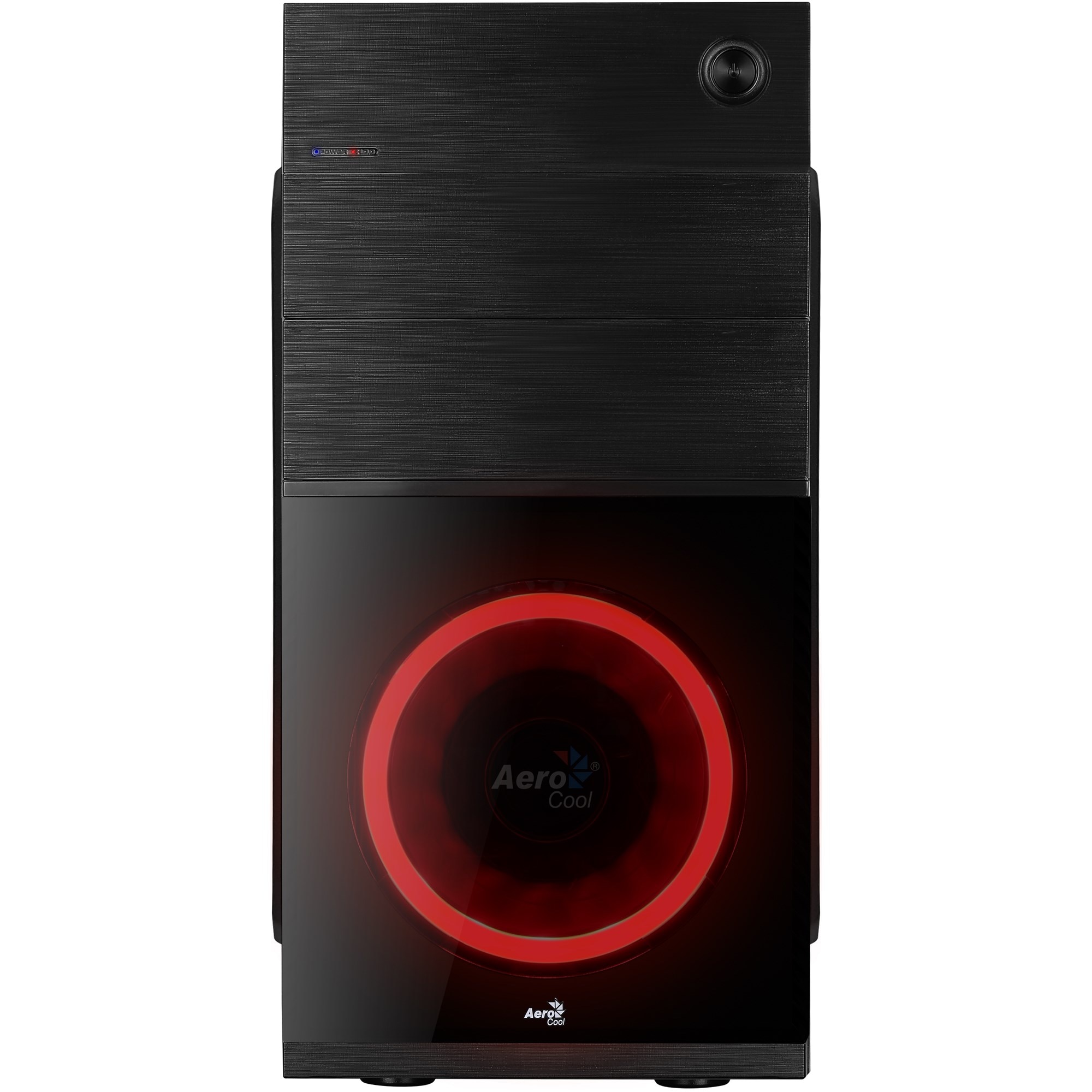 Boîte Aerocool CS105, PC, fenêtre transparente, ventilateur avant 12 cm, rouge