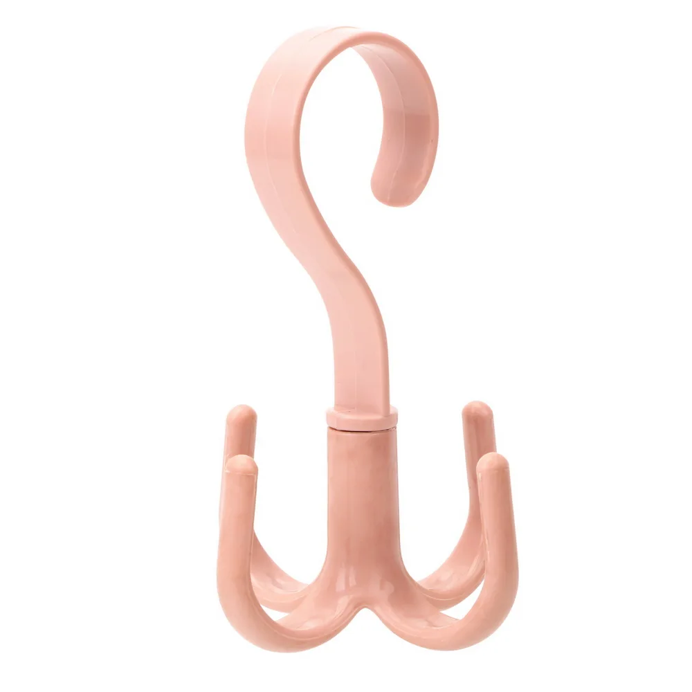 Soporte para bolsos de mano, colgador para ahorro de espacio, armarios, estante para ropa, rotación de 360 grados, zapatos, cinturón, bufanda, estante colgante: Rosa