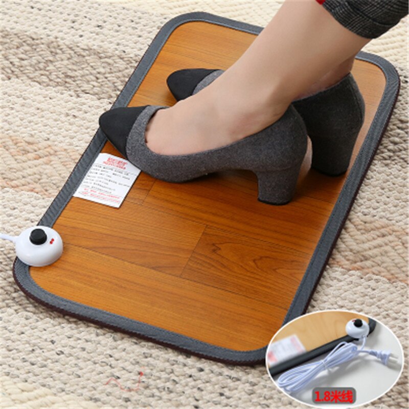 Tapis chauffant en cuir pour pieds, tapis chauffant de bureau coussin chauffant en cuir tapis chauffant électrique Thermostat tapis outils ménagers: 50X30SMW