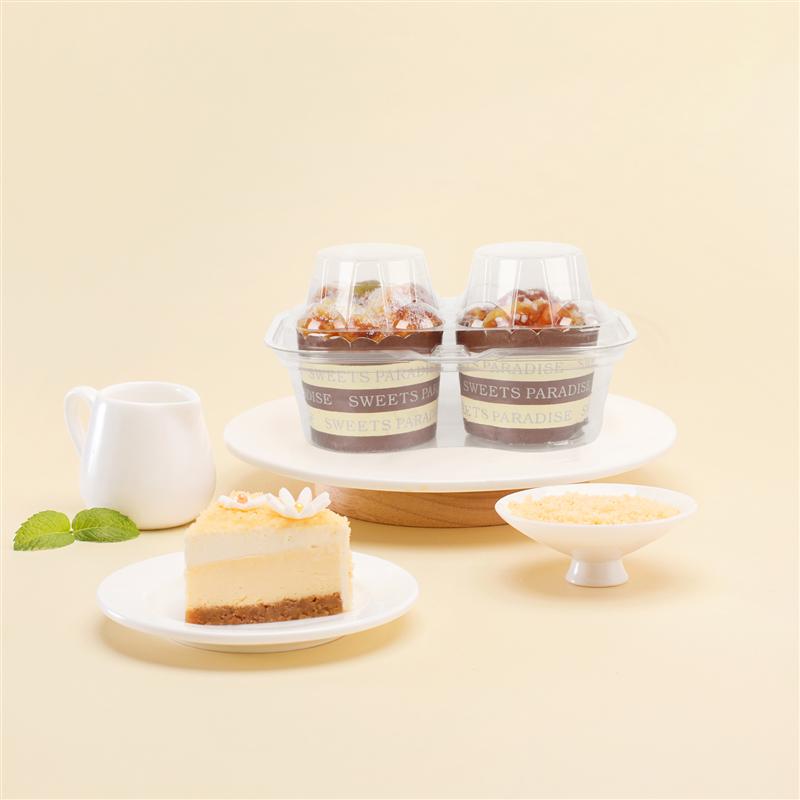 20Pcs Praktische Cupcake Container Muffin Cup Verpakking Box Mousse Cake Box (Wit)