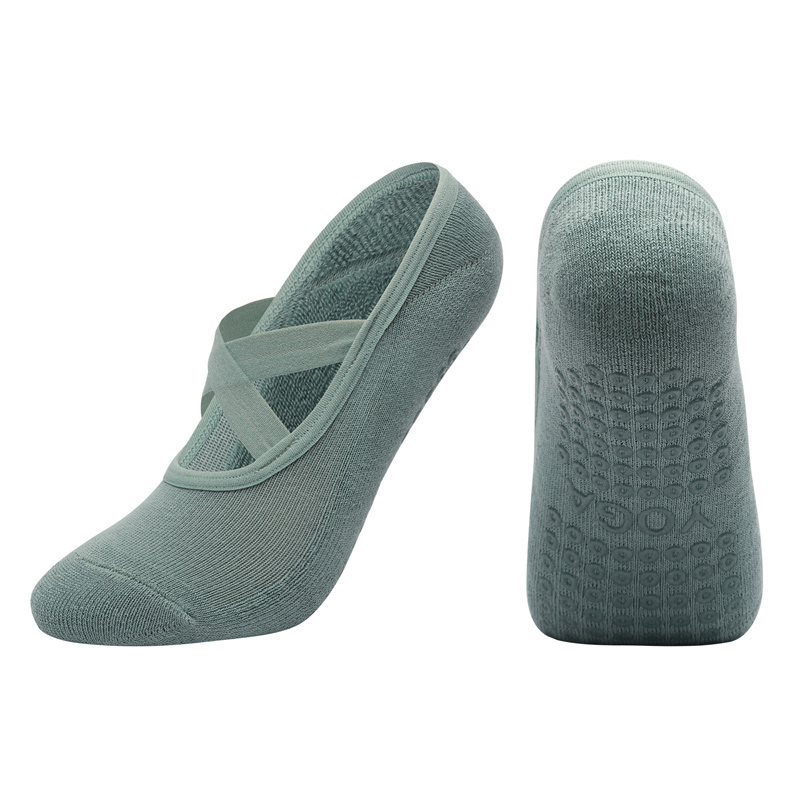 Femmes respirant serviette bas Yoga chaussettes Silicone anti-dérapant pansement Pilates chaussette dames Ballet danse Fitness entraînement coton chaussettes: Violet
