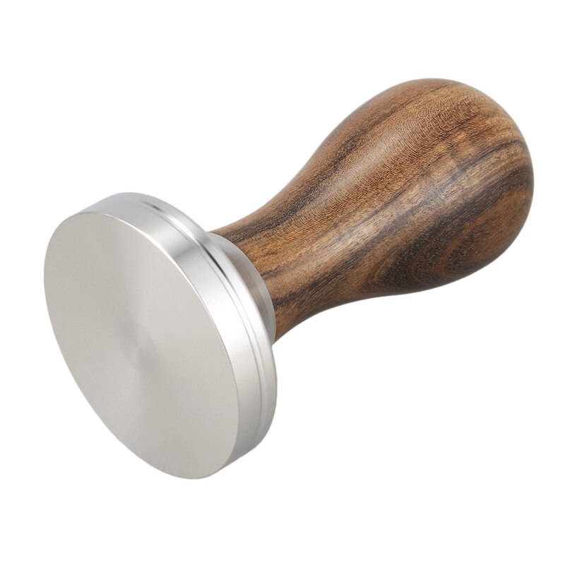 Kahvin tamper, espresso kahvipuristin ruostumaton teräs hopea 51mm peukalointi kahvilatarvikkeet peukalointi matolla, maitokannu