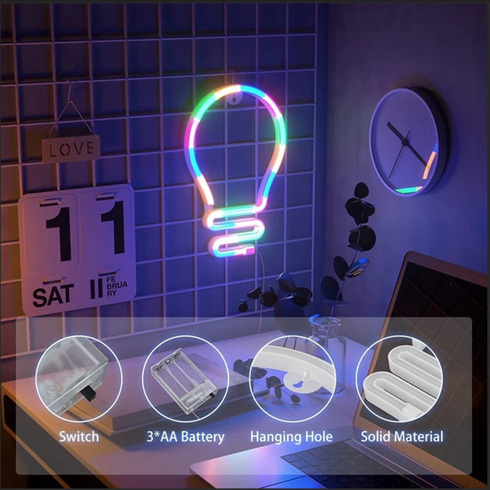 LED Neon Light Sign Clouds USB AAA Battery Powered Wall Art Bedroom Decor Hanging Home Wedding Party Decor Xmas