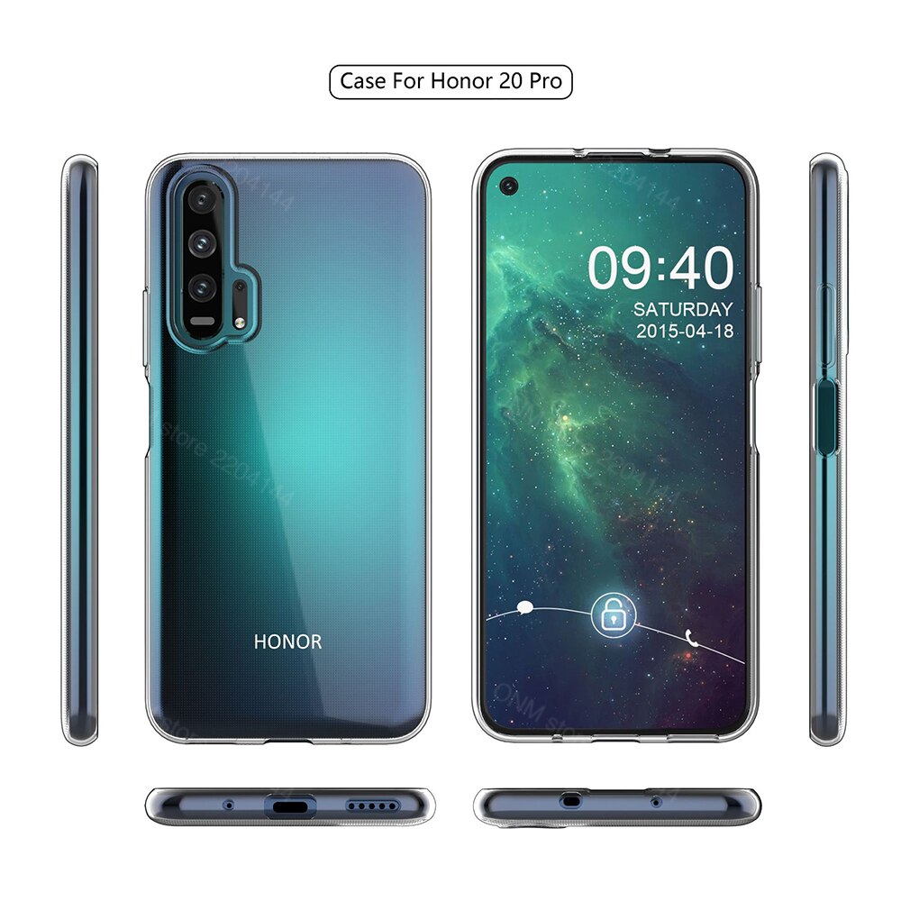 Fall Für Huawei Honor 20 Pro TPU Silicon Klar Ausgestattet Bumper Soft Case für Huawei Ehre 20 Pro Transparent Zurück abdeckung